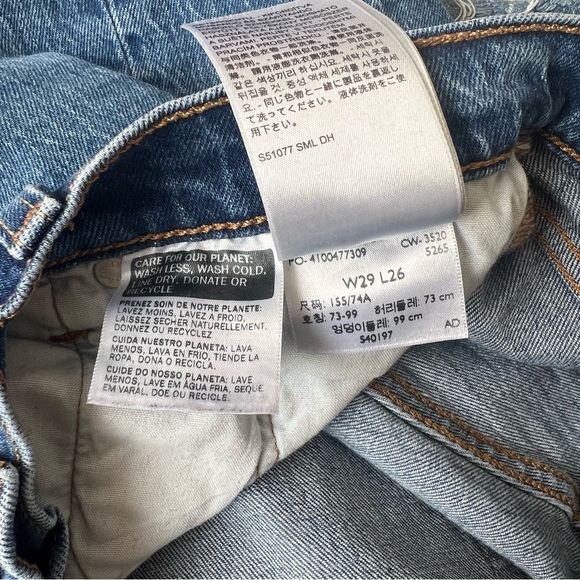 Levi's 501 Medium Wash Ankle Jeans Size 29 - Picture 8 of 9